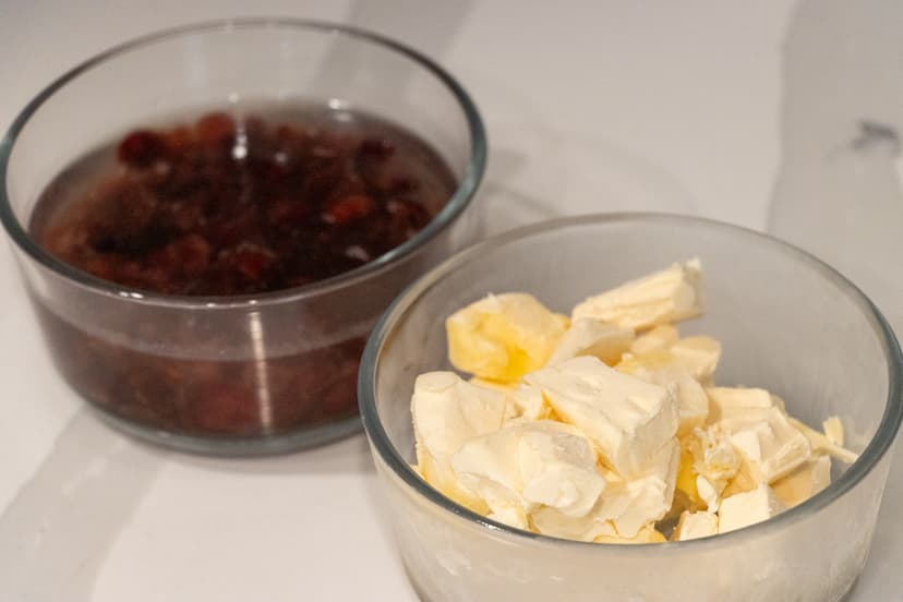 Freeze the Butter and Rehydrate Cranberries